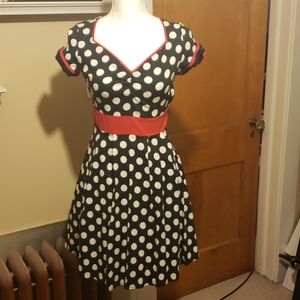 Sourpuss Med Polka dot day Dress Pinup
